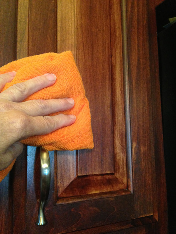 cleaning wood cabinets