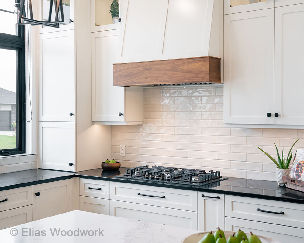 Painted Two Tone Kitchen with Walnut Accents